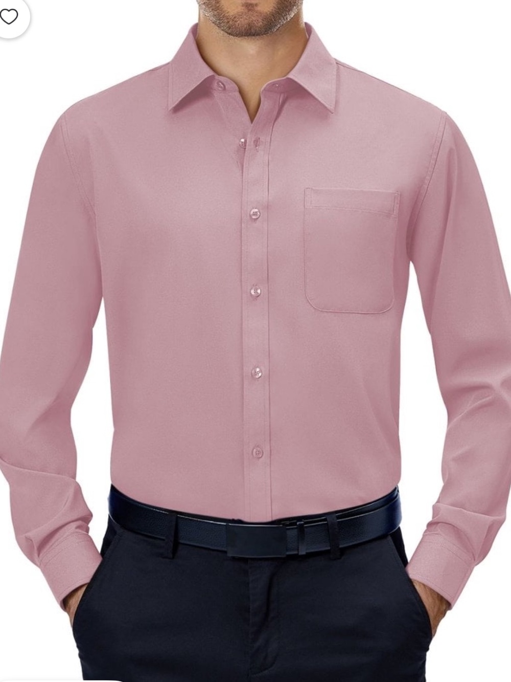 Izod Men's Long-Sleeve Dress Shirt in Dusty Rose